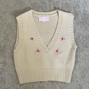 Beginning Boutique Cream Knit Crop Top